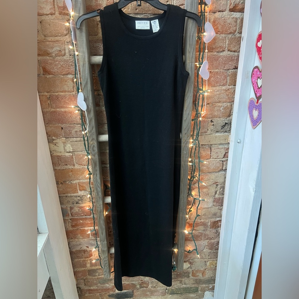 VINTAGE Preview Collection- 100% Merino Wool, Sleeveless Maxi Dress